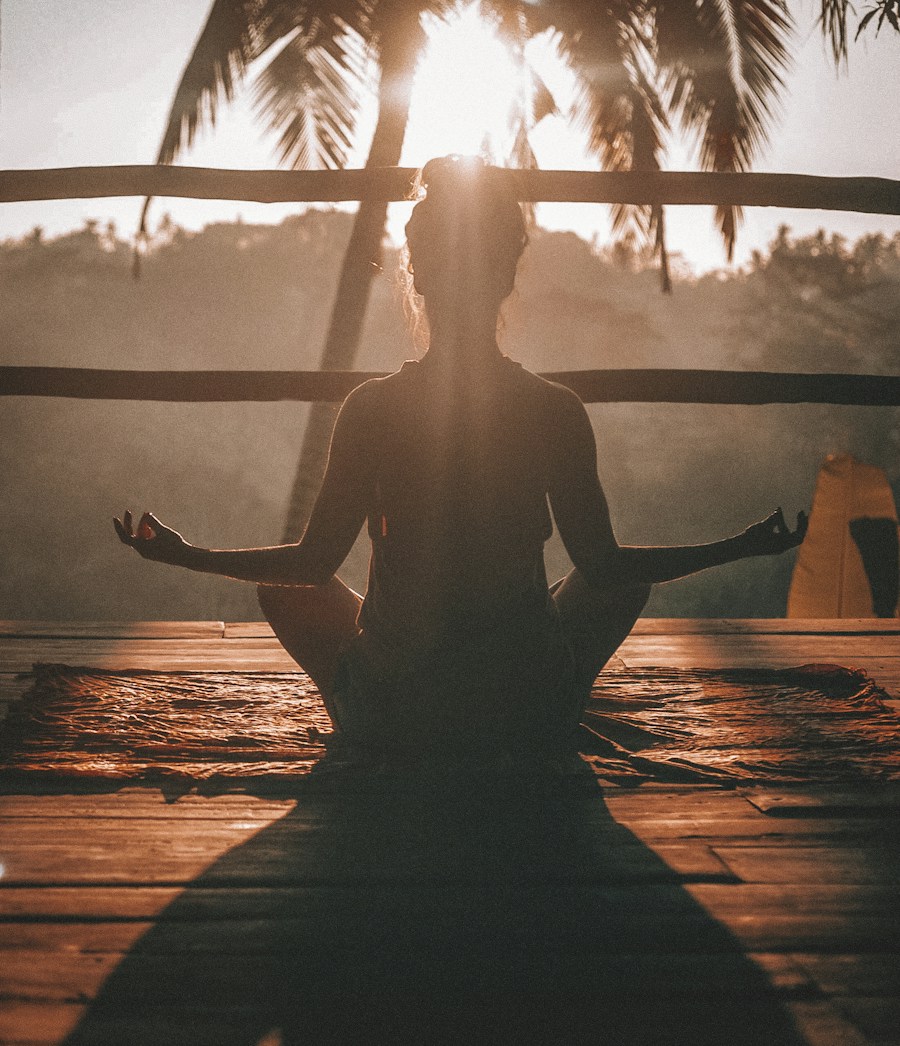 Une adulte pratique le yoga dans la nature